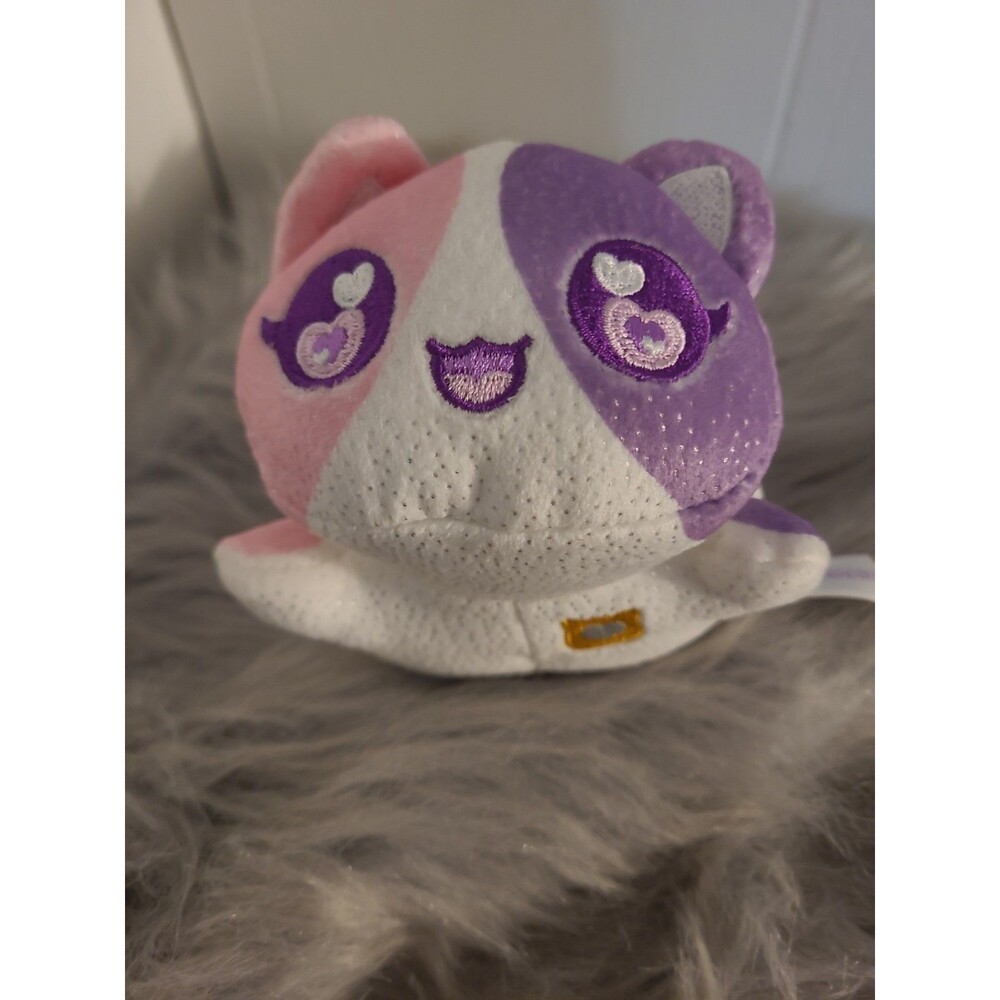 Aphmau MeeMeows Plush Cat Glitter Pink Purple White Hearts Stars 6” Stuffed Toy - Picture 2 of 7